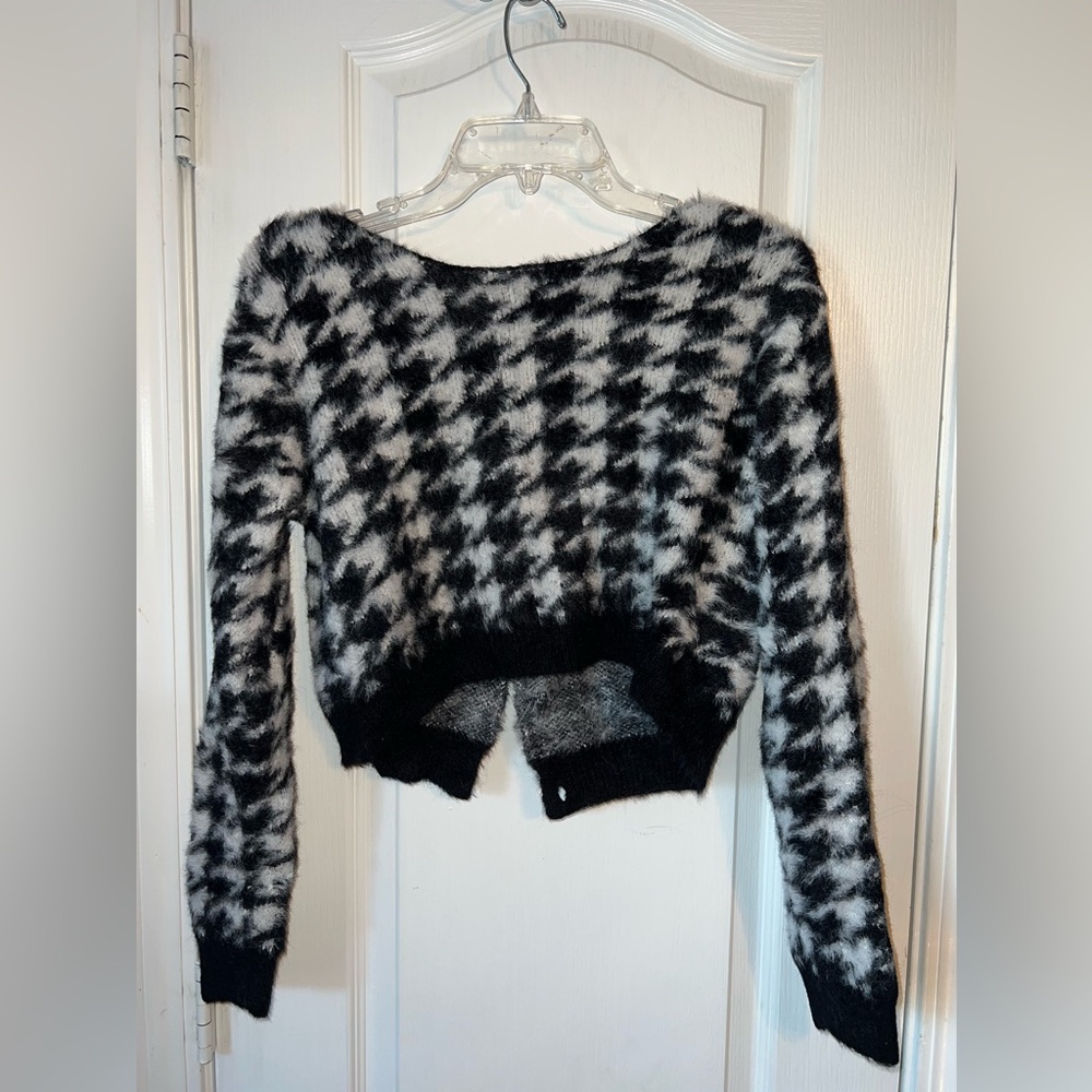 Fashion Nova Oh You Hound Houndstooth Knit Two Piece Skirt Set Size L - Picture 6 of 12